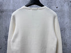 Louis Vuitton crewneck sweater, white knit back view with crew neck ribbing