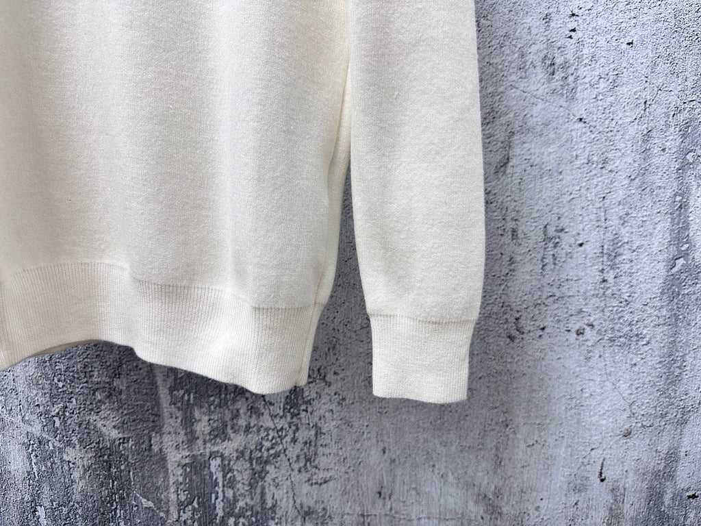 Louis Vuitton crewneck sweater, white knit sleeves and lower hem detail