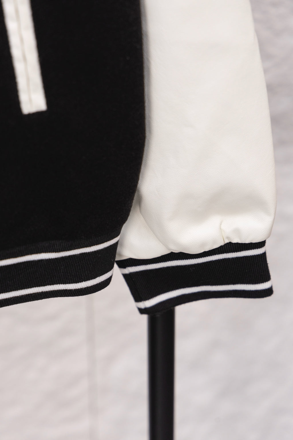 Givenchy white sleeve hem with black and white striped cuff