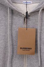 Burberry long zip-up hoodie heather gray with hang tag and front zipper