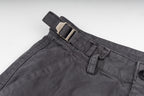 Stone Island cargo pants waistband and belt loops, dark gray with metal buckle