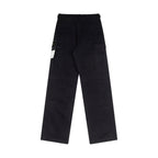 Black utility cargo trousers with patch pockets at the sides