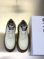 Givenchy cream leather sneakers with lace-up front and chunky beige sole