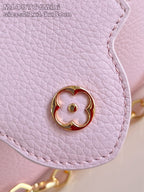 Louis Vuitton mini handbag light pink corner with gold snap button hardware