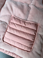Moncler pink padded gilet with two zip chest pockets