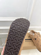 Dark brown patterned rubber outsole for Louis Vuitton monogram slide sandals