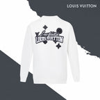 White long-sleeve sweatshirt with large back Louis Vuitton graphic logo