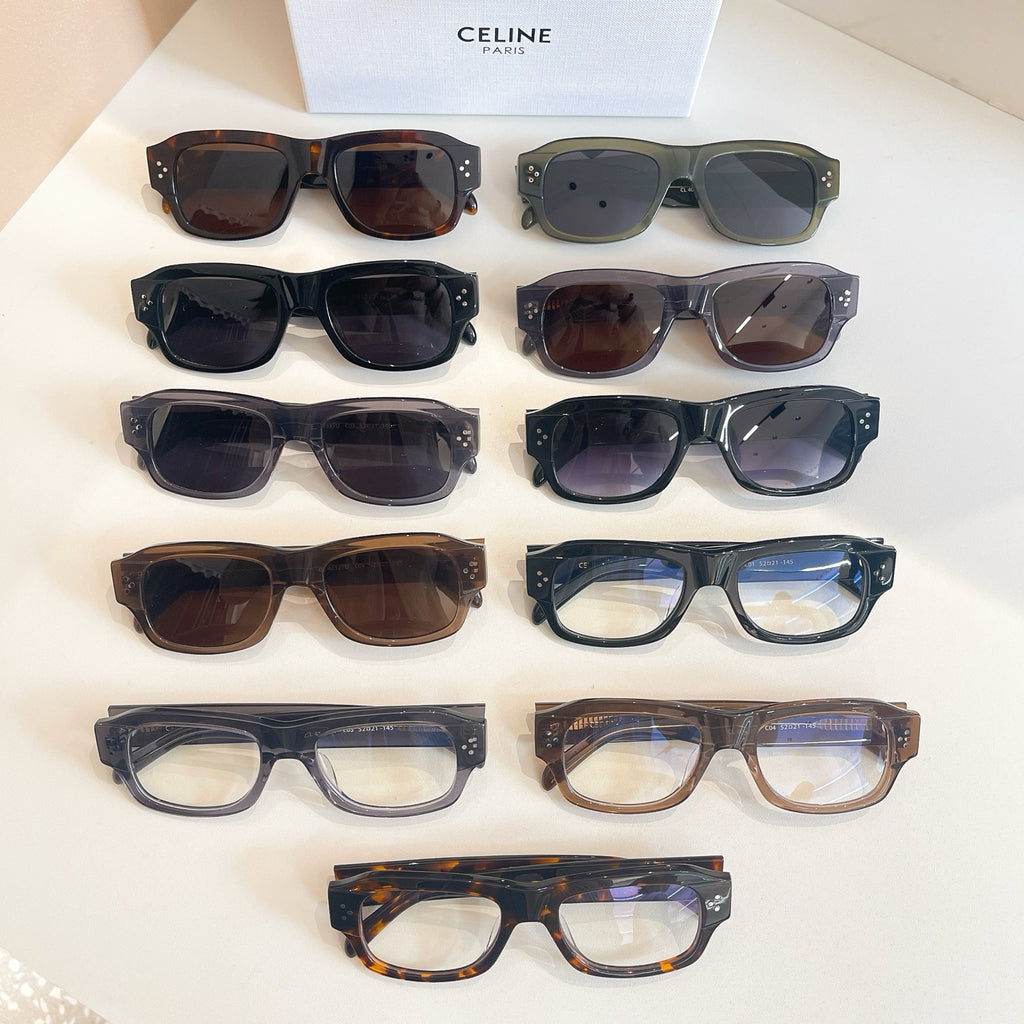 Set of Celine eyeglasses and sunglasses with mixed frame colors and lenses