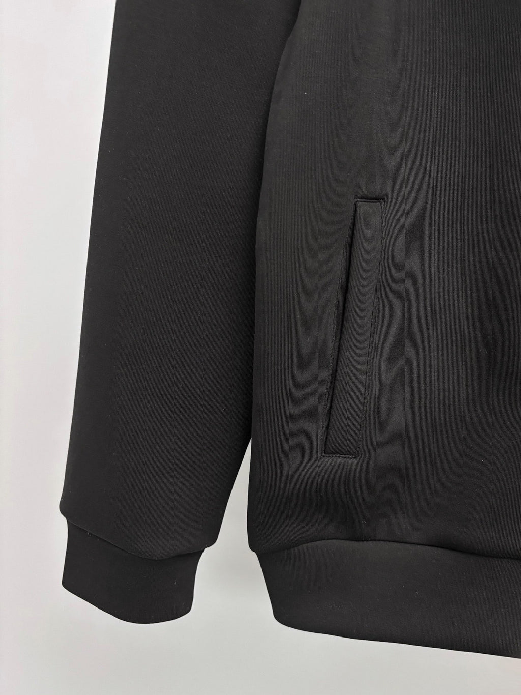 Fendi black sweatshirt sleeve and side pocket with clean stitch details