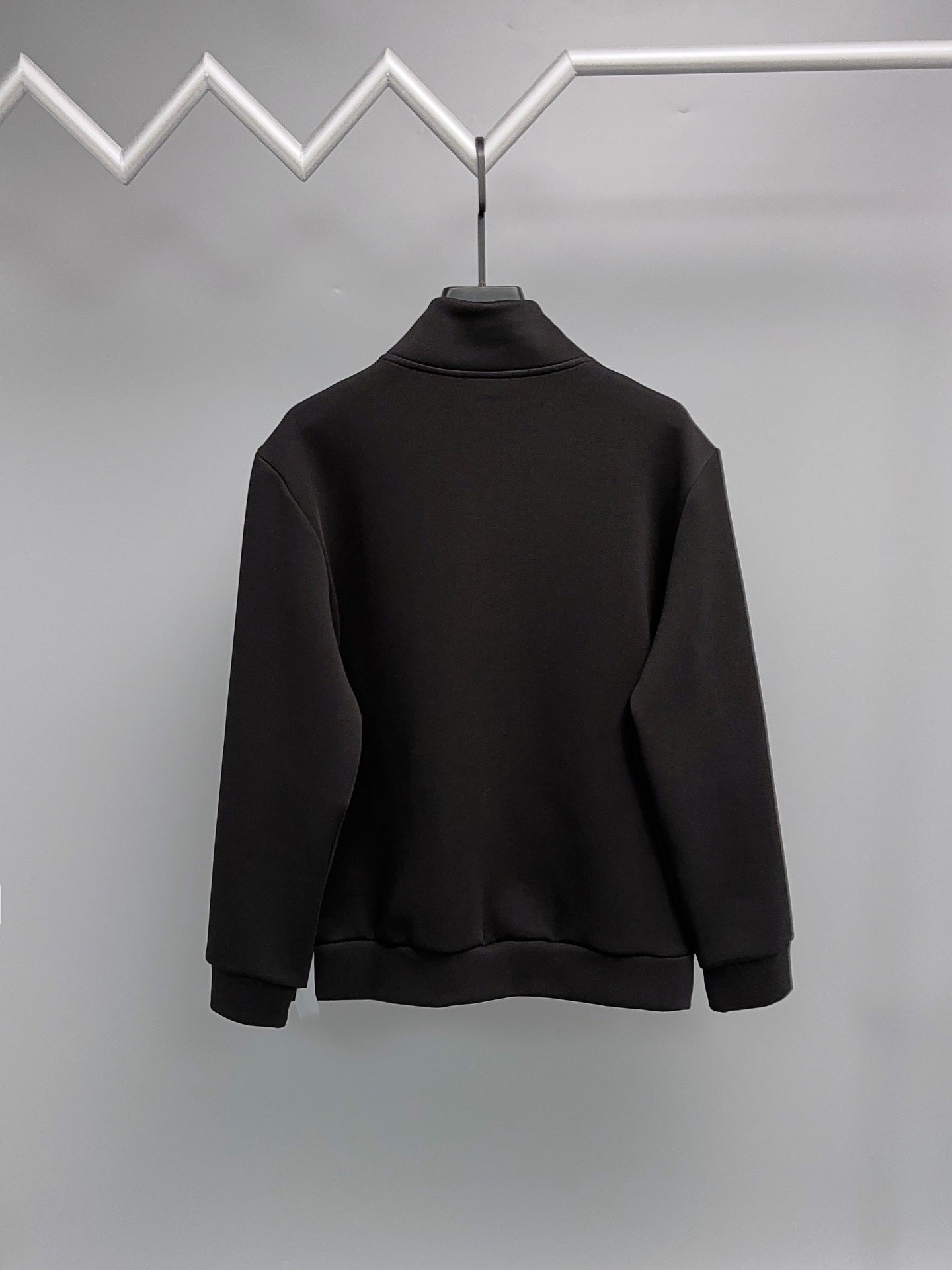 Fendi black long-sleeve pullover with stand collar