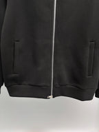 Fendi black zip-up sweatshirt front hem with pockets and centered zipper