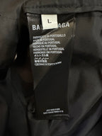 Black jacket size L brand label with fabric and made in Portugal details
