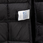 Moncler long puffer coat, black with white size label inside