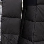 Moncler long puffer coat in dark black with quilted padded panels