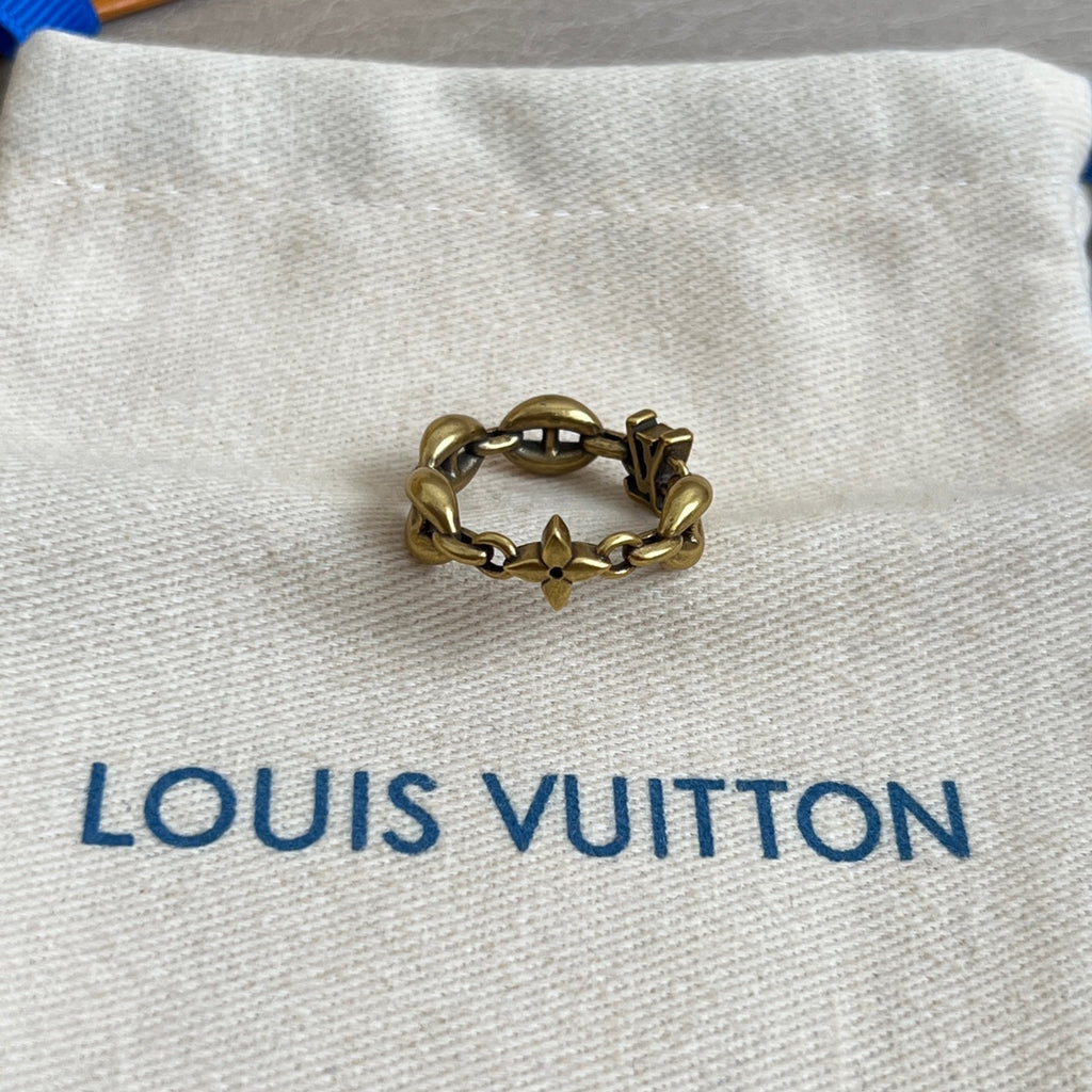 Louis Vuitton gold-tone chain bracelet with charm links