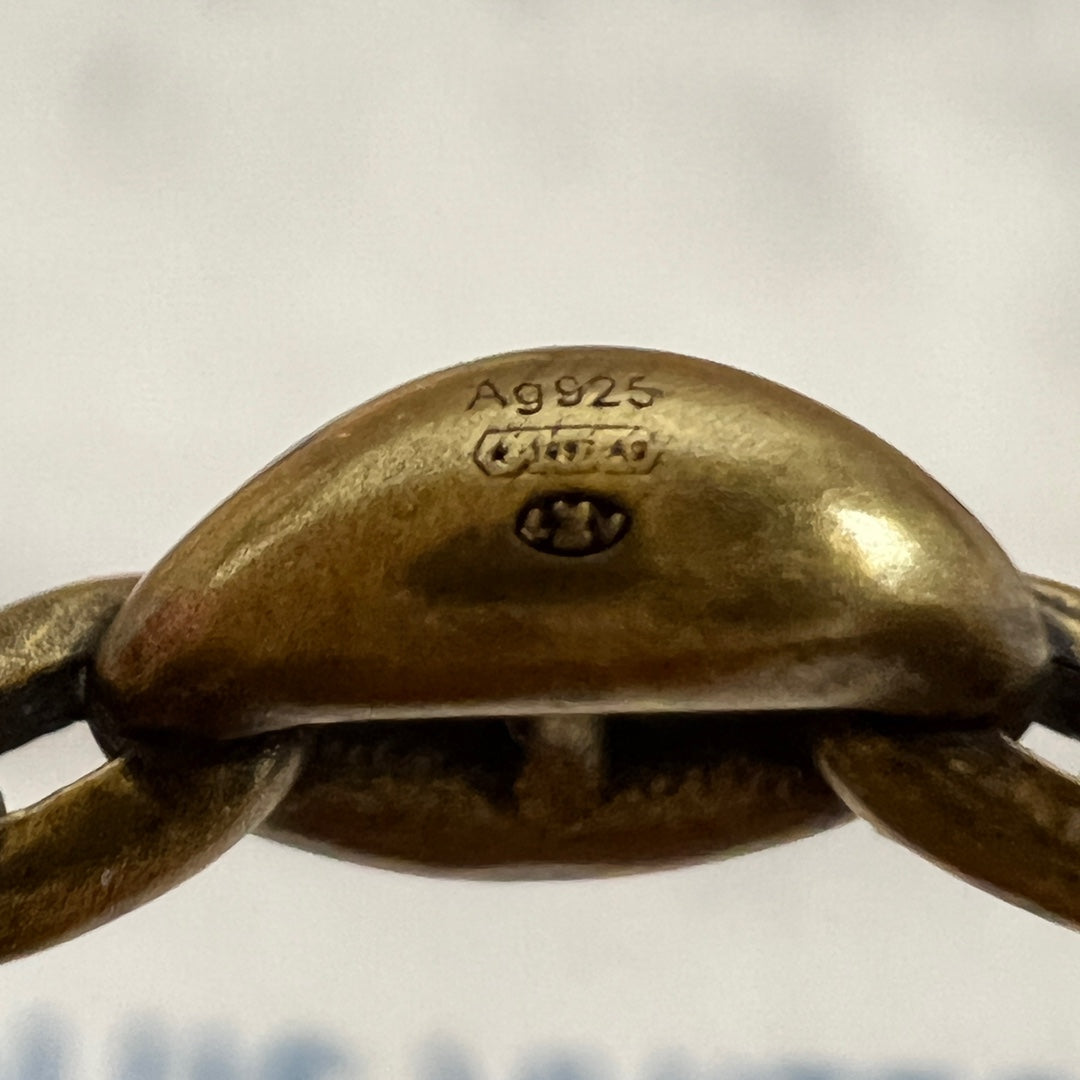 Gold-tone bracelet back with 925 stamp and small LV mark