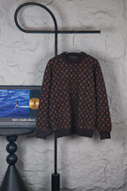 Louis Vuitton monogram crewneck sweater, dark brown allover logo pattern
