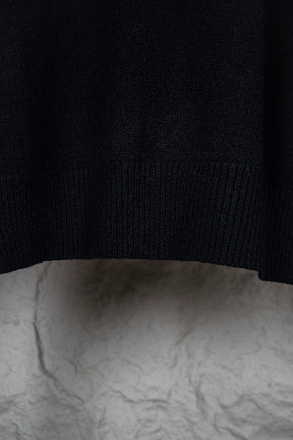 Louis Vuitton long black knit sweater with ribbed hem