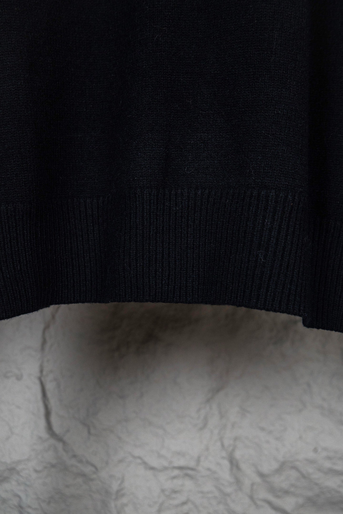 Louis Vuitton long black knit sweater with ribbed hem