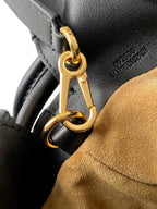 Loewe leather bag clasp with gold-tone ring and black strap