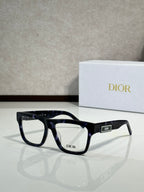 Dior rectangular eyeglasses with dark frames, front three-quarter view