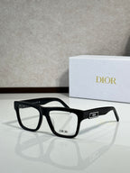 Dior rectangular eyeglasses with dark frames, centered front view
