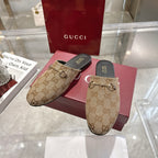 Gucci unisex GG canvas mules pair with horsebit detail, slide style