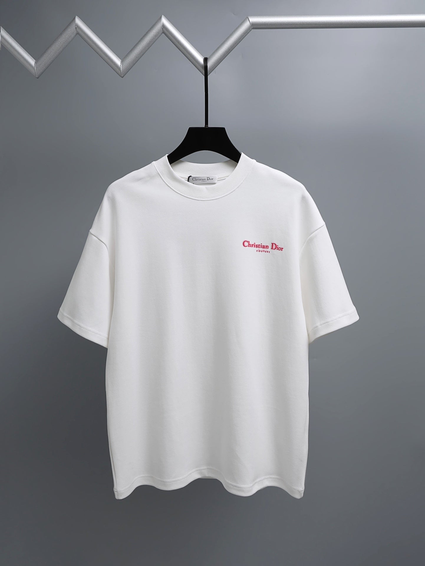 White crewneck T-shirt with Christian Dior Couture logo on chest