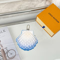 Louis Vuitton monogram key pouch with top ring and blue trim