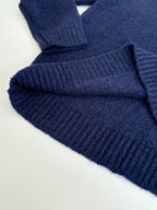 Louis Vuitton knit sweater sleeve cuff and ribbed hem in dark blue