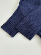 Louis Vuitton knit sweater ribbed sleeve cuff and hem, dark blue knit