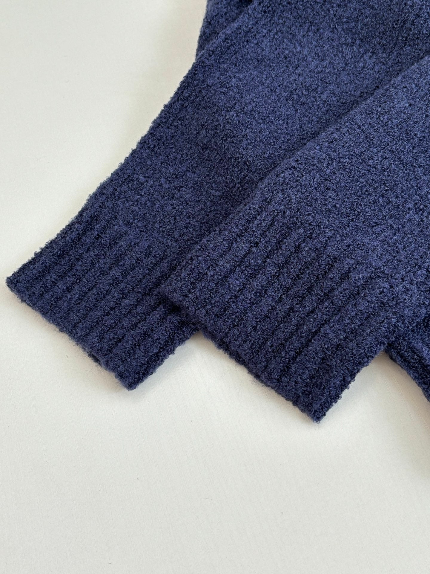 Louis Vuitton knit sweater ribbed sleeve cuff and hem, dark blue knit