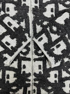Dior jacquard knit cardigan front panel detail, dark and white logo pattern