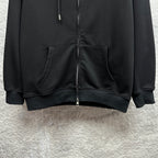 Burberry zip-up hoodie, black, front with kangaroo pocket and center zipper
