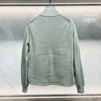 Dior light gray padded jacket back view with ribbed knit collar