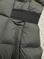 Moncler long puffer coat elastic waistband with drawstring ties