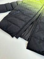 Folded dark monogram puffer jacket with zipper and quilted padding