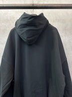 Balenciaga dark hoodie with draped hood, neckline and shoulder detail