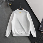 White crewneck sweatshirt back view with small Gucci logo near collar