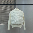 Moncler padded jacket back with large Moncler logo and ribbed hem, white