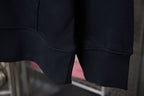 Burberry navy hoodie cuffs and hem with ribbed trim detail