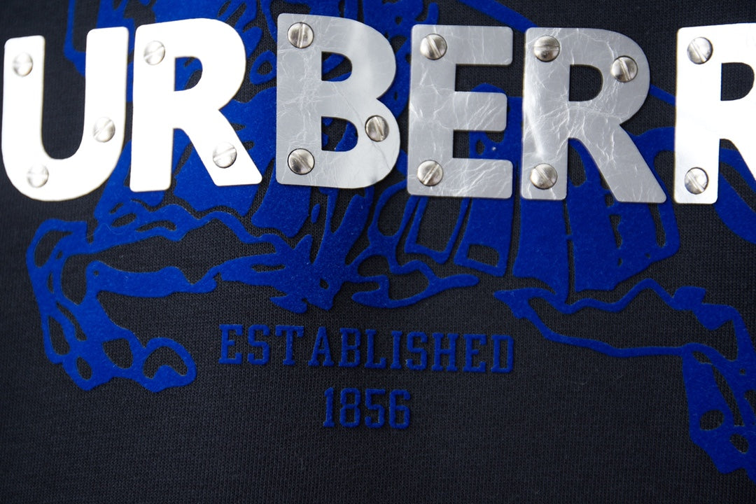 Burberry hoodie chest logo text BURBERRY and ESTABLISHED 1856