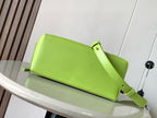 Loewe men’s lime-green leather crossbody bag with flap and adjustable strap