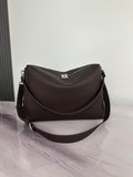 Fendi hobo shoulder bag in dark brown with top handle and front strap loops