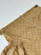 Louis Vuitton monogram hooded jacket, tan with elastic cuffs and hem