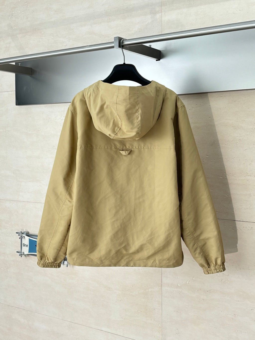 Louis Vuitton hooded long jacket, tan monogram, back view