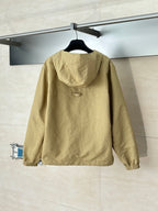 Louis Vuitton tan back of hooded jacket with full-length front zipper
