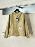 Louis Vuitton tan hooded jacket with full-length front zipper and elastic cuffs
