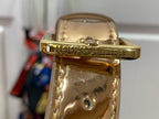 Louis Vuitton coated duffel bag top handle and metal logo plaque detail