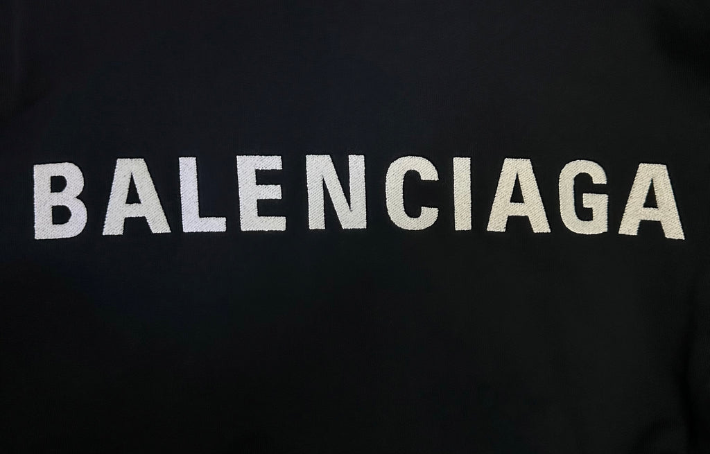 BALENCIAGA logo print on dark sweatshirt